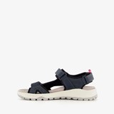 Leren dames sandalen blauw rood