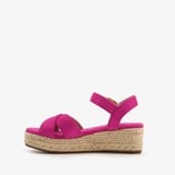 Espadrilles met sleehak fuchsia roze