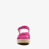 Espadrilles met sleehak fuchsia roze
