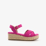 Espadrilles met sleehak fuchsia roze