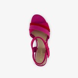 Dames sandalen met hak roze rood