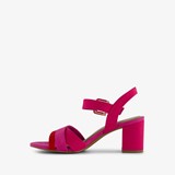 Dames sandalen met hak roze rood