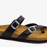 Dames bio slippers croco zwart