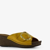 Leren dames sandalen geel