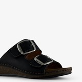 Leren dames sandalen zwart