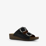 Hush Puppies leren dames sandalen zwart