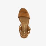 Dames espadrilles met sleehak cognac