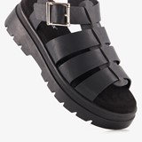 Dames vissers sandalen zwart