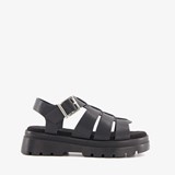 Dames vissers sandalen zwart