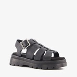 Blue Box dames vissers sandalen zwart