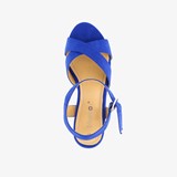 Dames sandalen met hak kobalt blauw