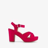 Dames sandalen met hak fuchsia roze
