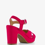 Dames sandalen met hak fuchsia roze