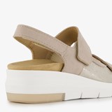 Leren dames sandalen beige