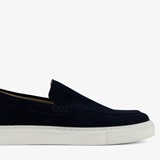 Suede heren instappers donkerblauw