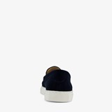 Suede heren instappers donkerblauw