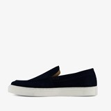 Suede heren instappers donkerblauw