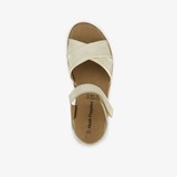 Leren dames sandalen metallic goud