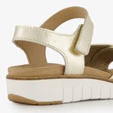 Leren dames sandalen metallic goud