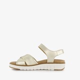 Leren dames sandalen metallic goud