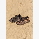 Leren heren sandalen zwart