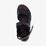 Leren heren sandalen zwart