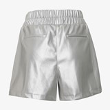 Dames metallic PU short zilver