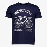 Heren T-shirt met tekstopdruk donkerblauw