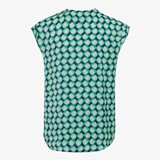Mouwloze dames blouse groen blauw