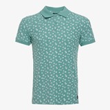 Heren polo met bloemenprint mintgroen