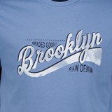 Heren T-shirt met tekstopdruk blauw