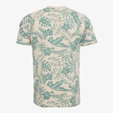 Heren T-shirt met bladeren print zand