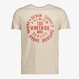 Heren T-shirt met tekstopdruk beige