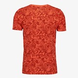 Heren T-shirt met bloemenprint oranje