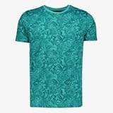Heren T-shirt met bloemenprint blauw