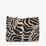 Shopper tas met print beige zwart