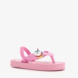 Roze meisjes teenslippers met unicorn