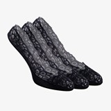 3 paar dames footies zwart met kant