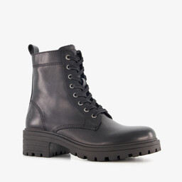 Hush Puppies suede dames enkellaarsjes zwart Echt leer Uitneembare zool