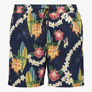 Produkt heren zwemshort met bloemenprint blauw