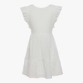 MyWay meisjes crinkle jurk met ruches wit