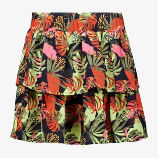 Name It meisjes rokje bloemenprint rood groen