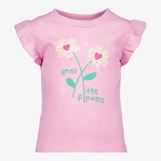 TwoDay meisjes T-shirt roze met bloemen