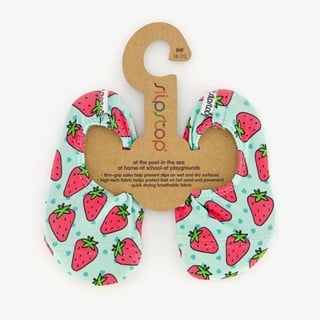 Slipstop kinder schoenen wit met aarbeien print