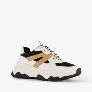 Blue Box dames dad sneakers wit beige