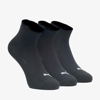 3 paar Puma Quarter Plain sokken zwart