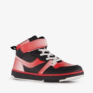 Blue Box hoge meisjes sneakers Isa zwart rood