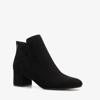 Tamaris dames enkellaarsjes met hak zwart