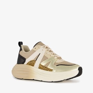 Blue Box dames dad sneakers beige goud