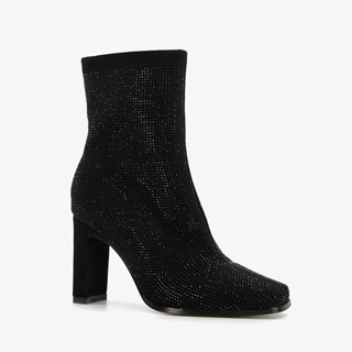 Nova enkellaarsjes met hak strass steentjes